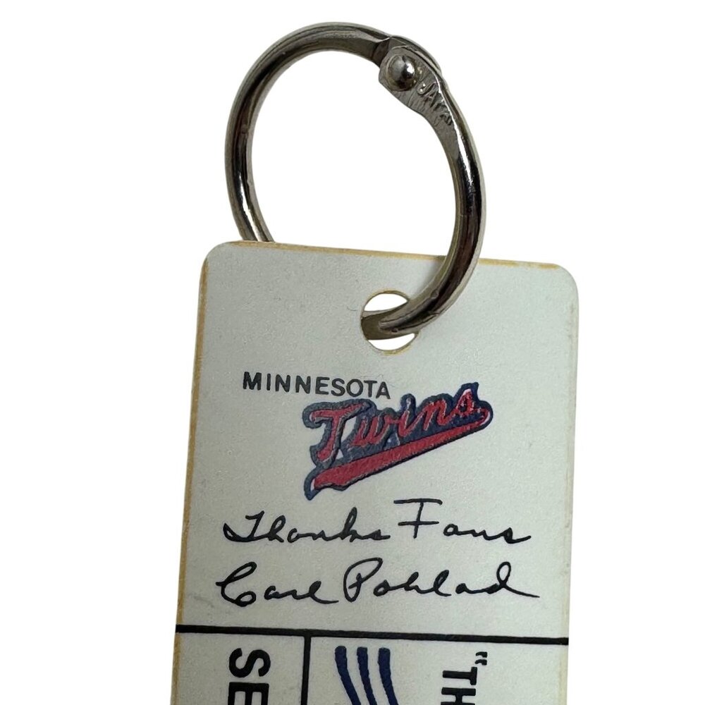 Minnesota Twins Baseball 80s Carl Pohlad Keychain Sept 7 1984 NewWave Thanks VTG - Picture 6 of 10